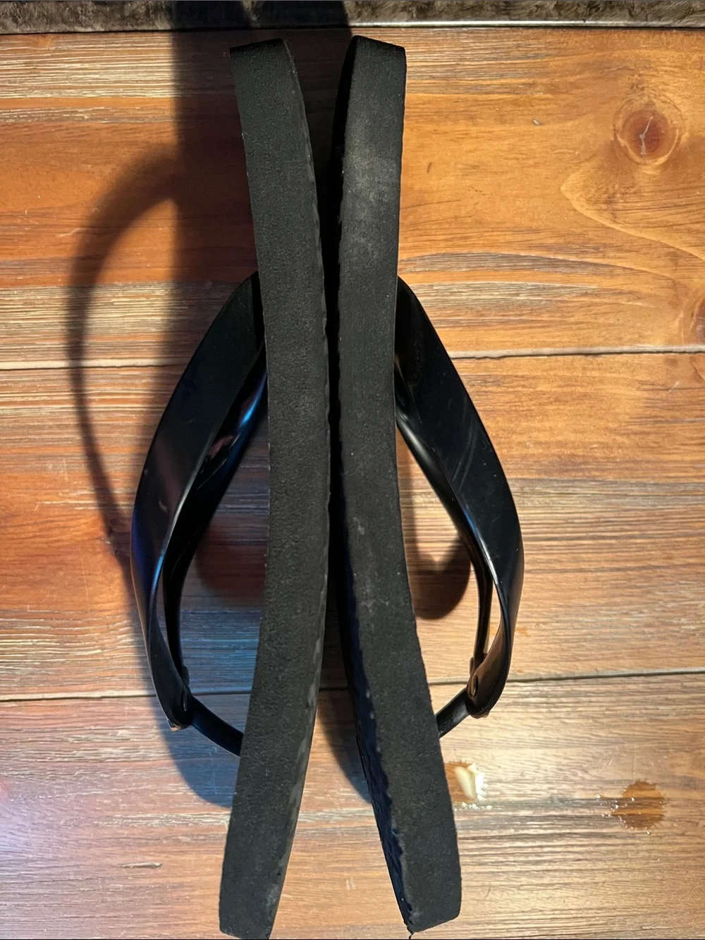 Tory Burch Black Patent Trim Leopard Print Flip Flops